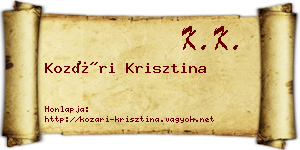 Kozári Krisztina névjegykártya