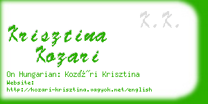 krisztina kozari business card